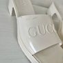 Rubber Block Heel Slides in Mystic White Image 6