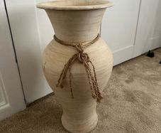 Large Cream Ceramic Floor Vase Decorative Urn