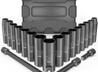 main image for ad 20pcs 1/2" Drive Metric Impact Socket Set Universal Socket Metric Drive Deep Socket Wrench For Air Pneumatic Repair Tools