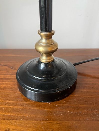 Pair of black velvet table lamps