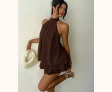 Brown Trendy Dress