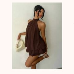 Brown Trendy Dress