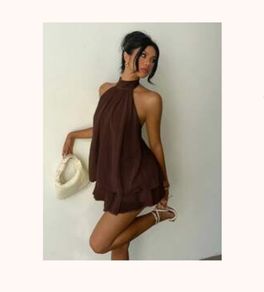 Brown Trendy Dress