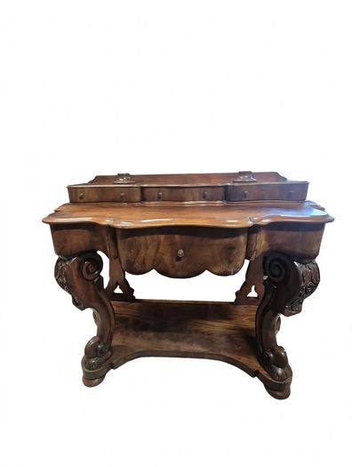 victorian mahogany serpentine console table