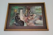 Midcentury signed watercolour