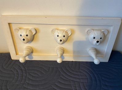Teddy Bear wooden hanging piece