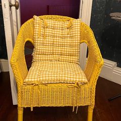 Wicker chair with cushions