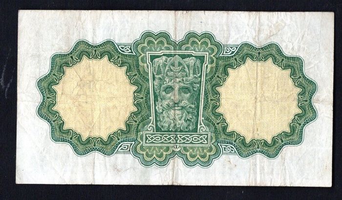 1960 Ireland IR1 Lady Lavery Banknote Series A. Note issued 18/05/60 with signatory's of McElligott and Whittaker. Serial number 52F511353.