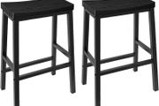 Bar Stools Set of 2, Tall Industrial Kitchen Breakfast Stools with Footrests, Bar Chairs