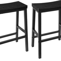 Bar Stools Set of 2, Tall Industrial Kitchen Breakfast Stools with Footrests, Bar Chairs