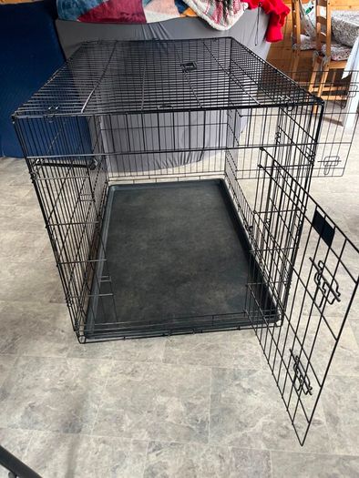 Extra Large (48") Double Door Dog Crate + Fitted Cover