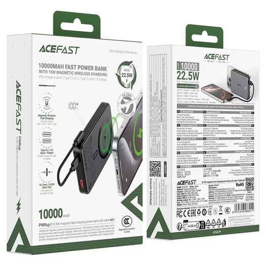 Magsafe Fast Charging Power 22.5w Bank with (C-C) Cable 10000mAh