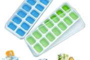 Ice Cube Trays with No-Spill Removable Lid, Lfgb Certified BPA Free Moulds,Easy-Release Silicone and Flexible 28-Ice Trays,Best for Freezer,Baby Food,Water,Whiskey,Cocktail and Other Drink
