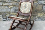 Antique mahogany Folding Rocking Chair.