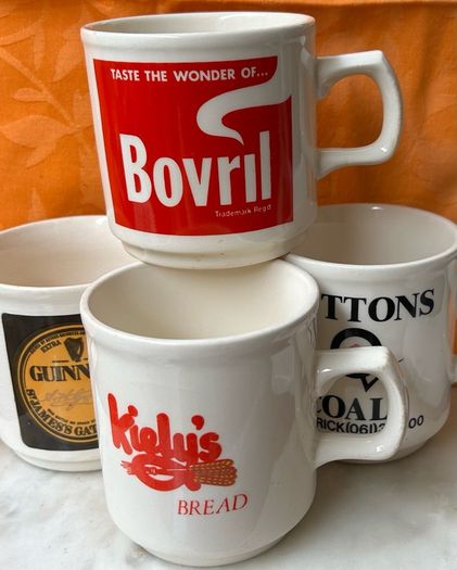 4 Vintage Advertising Coffee /Tea Mugs