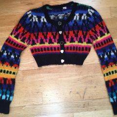 Cropped wool cardigan