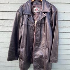 MDK Major Design Korporation dark brown leather jacket