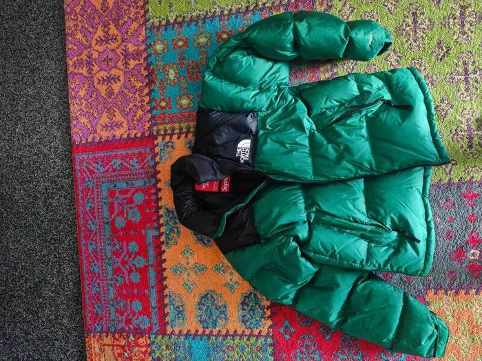 supreme x north face green nuptse
