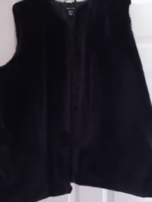 Ladies Black fur gilet size 18