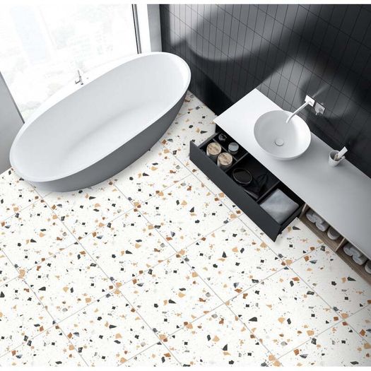 Satin Matt Terrazzo Tiles - 66x66cm