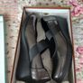 Wedge heel black/granite patent shoes 6 Image 5