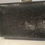 Gunmetal Grey  Pewter Shimmering Box Clutch Bag Image 6