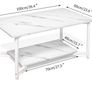 2-Tier Coffee Table with Open Shelf for Spacious Storage, Coffee Desk, Industrial-Style for Living Room, Home, Office White Marble (FREE POSTAGE) Image 5