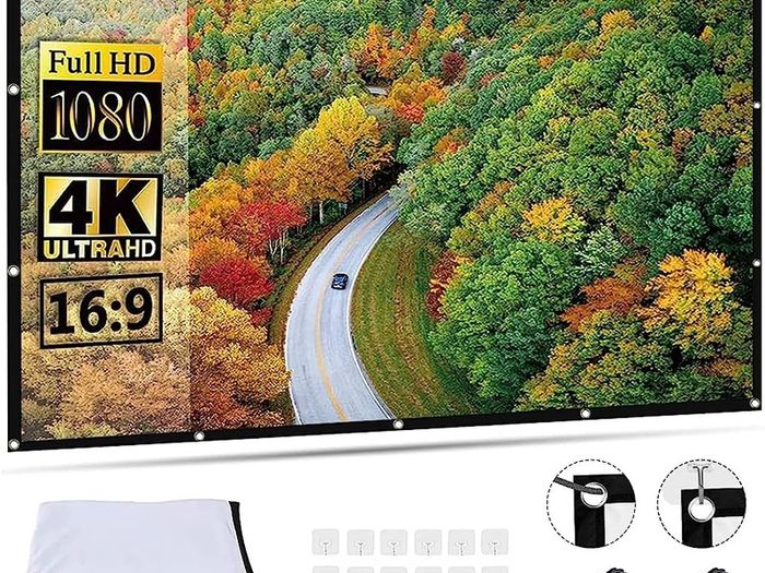 100 inch Projector Screen 16:9 HD Foldable for Home Theater Cinema Indoor Outdoor MULTIPLE SIZES AVAILABLE