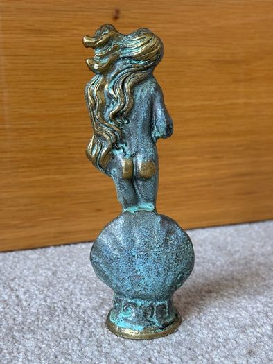 Vintage Brass Statuette Depicting The Birth Of Venus