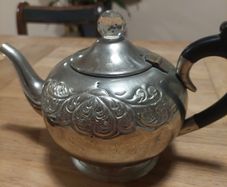 Vintage Round Embossed Edwardian Style Tea Pot