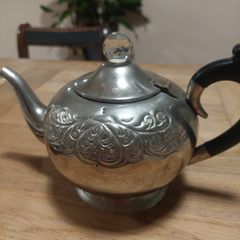 Vintage Round Embossed Edwardian Style Tea Pot