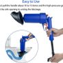 Air Pump Drain Unblocker Heavy Duty,High Pressure Toilet Plunger Sewer Dredge Cleaning Tool, Sink Unblocker with 4 Suckers for Kitchen Bathtub Shower Image 3