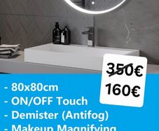 LED Bathroom Mirror 80cm Makeup Defogger