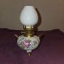 Vintage Miniature White Floral Oil Lamp Image 2