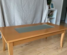 Wooden Coffee Table with Glass Insert