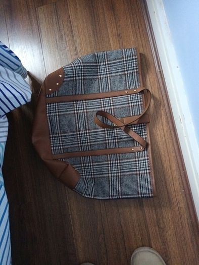 Primark Faux Leather & Material Tote  Bag.