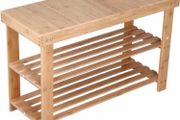 Bamboo Shoe Rack Bench 3 Tier Entryway Seat Shoe Organizer Storage Shelf