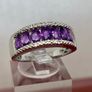Silver ring with Amethyst and  Zircons Image 5