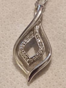 Sterling silver diamond necklace