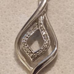 Sterling silver diamond necklace