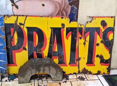 Huge Pratts motoring Enamel Sign