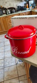 Judge Enamel Large Bread Bin Crock Style Red 25 cm tall.
