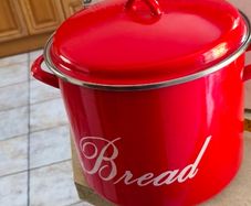 Judge Enamel Large Bread Bin Crock Style Red 25 cm tall.