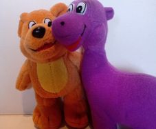The Natural Confectionery Company Advertising Plush Dinosaur and Bear