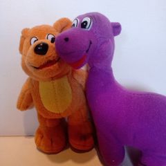 The Natural Confectionery Company Advertising Plush Dinosaur and Bear