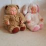 Anne Geddes Vintage Baby Bear and Rabbit Collecter Dolls 1998 Image 3
