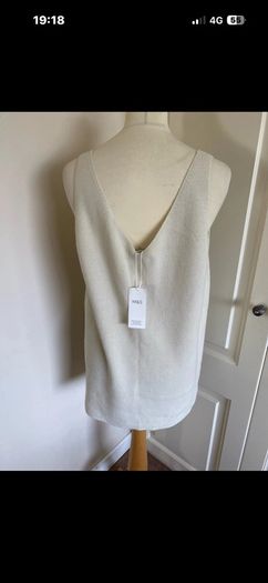 Cotton sleeveless vee top - 12-14 -  new