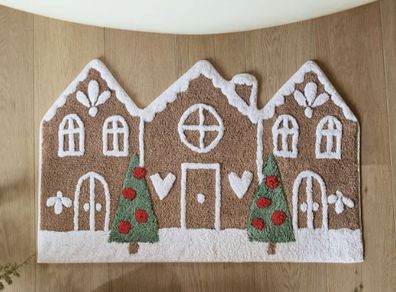 Gingerbread House Bath Mat