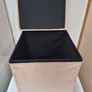Cream folding storage ottoman Image 2