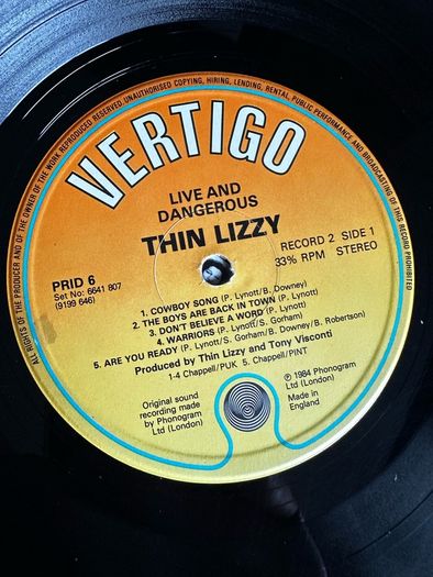 Thin Lizzy Double album live and dangerous in good condition